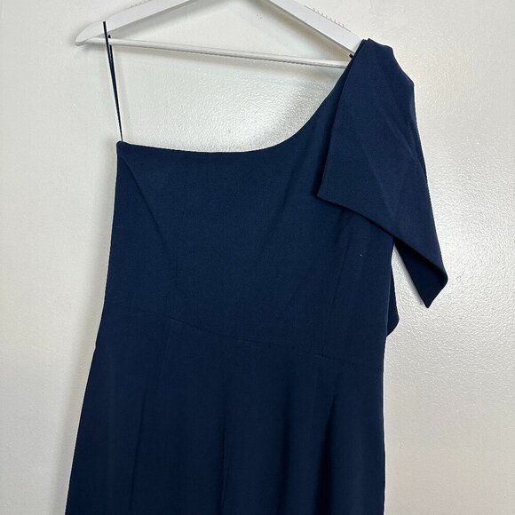 DRESS THE POPULATION Tiffany One-Shoulder Midi Dress in Midnight Size X-Large - Picture 9 of 12